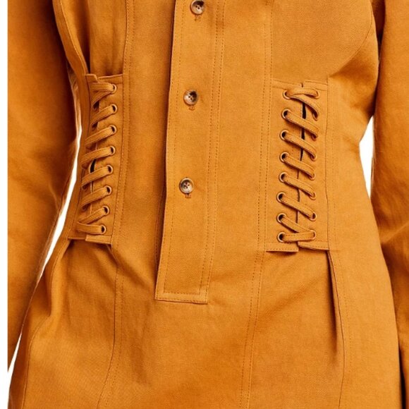 A.L.C. Paisley Lace Up Trim Shirt Dress - Picture 10 of 16